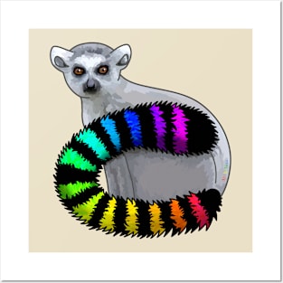 Rainbow Lemur Posters and Art